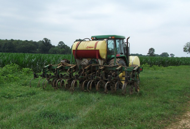 Tractor near Sutfin Farmhouse on Monmouth Battlefield