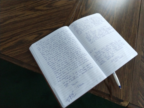 Guest book with guests experiences. Chuck's Paranormal Adventures Investigation of the Sallie House -